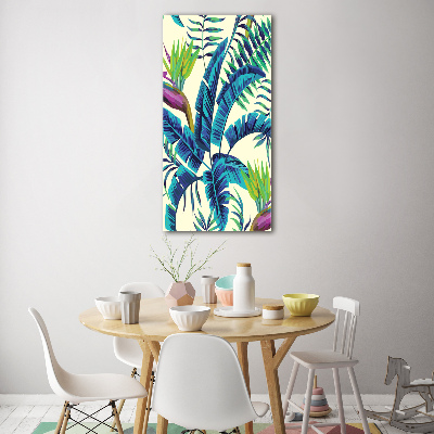 Tableau sur verre acrylique Feuilles exotiques