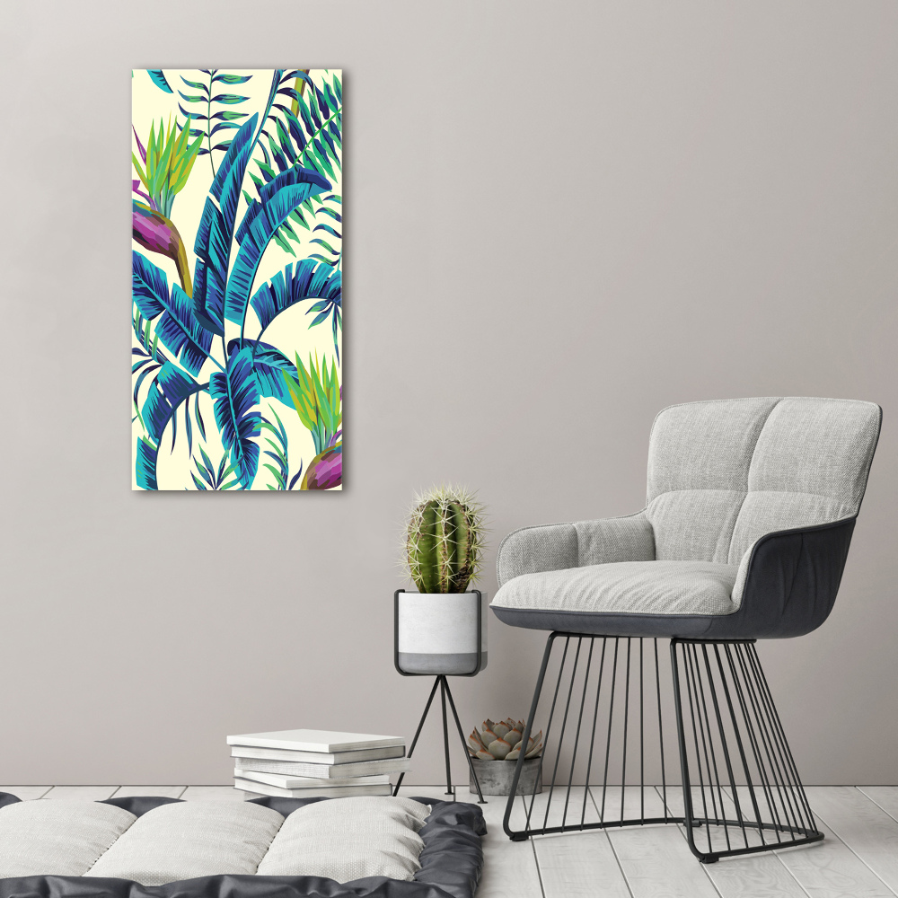 Tableau sur verre acrylique Feuilles exotiques