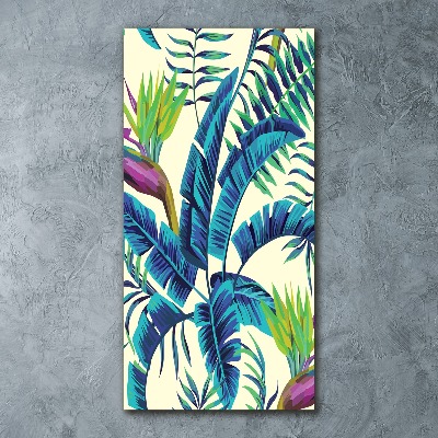 Tableau sur verre acrylique Feuilles exotiques