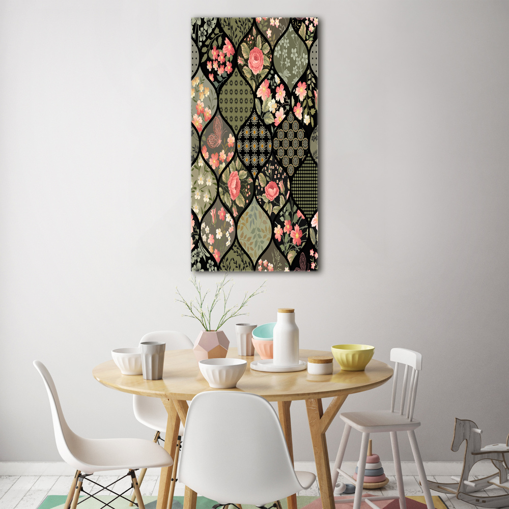 Tableau verre acrylique Design floral