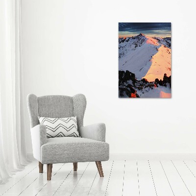 Tableau verre acrylique Montagnes en hiver