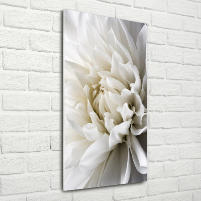 Tableau acrylique Dahlia blanc