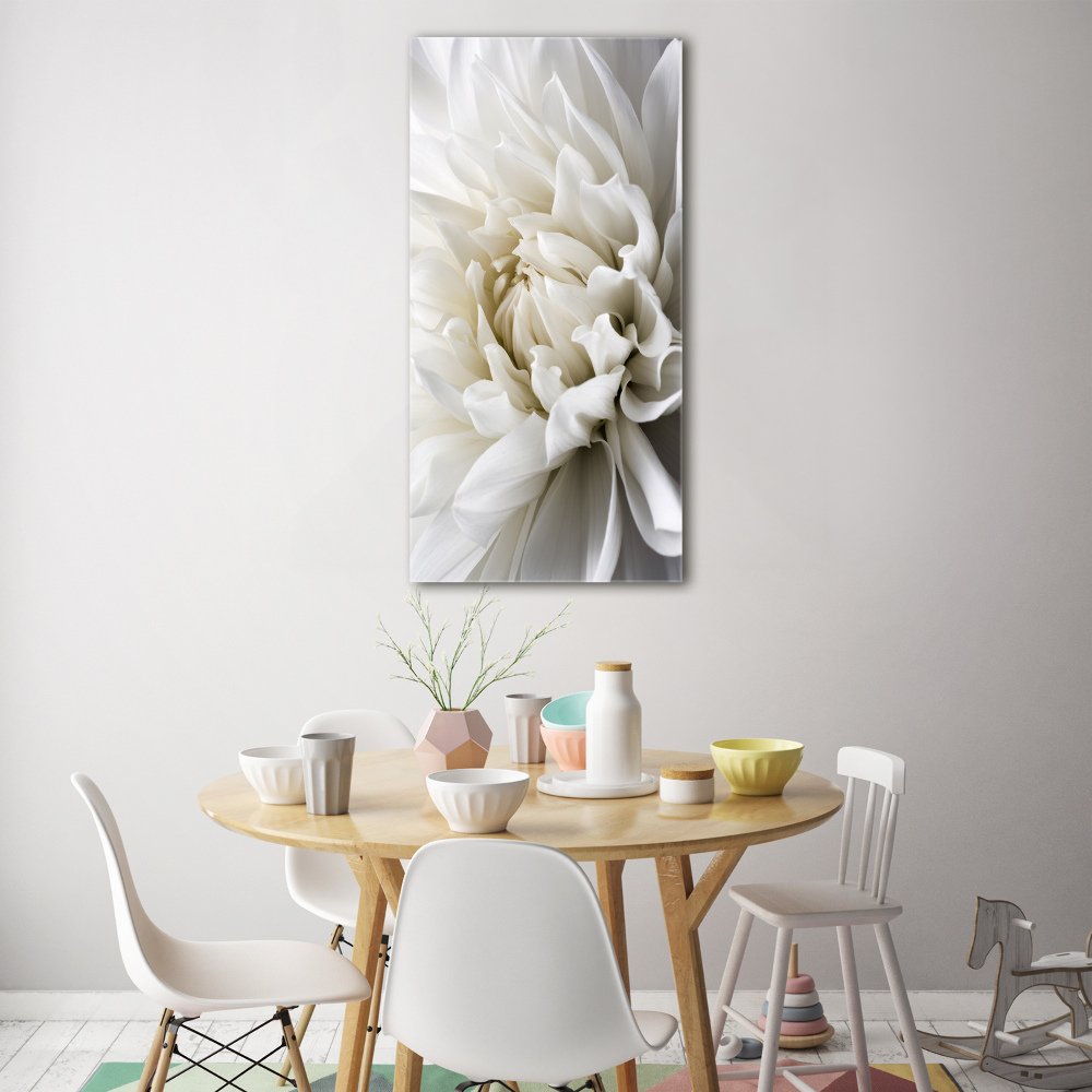 Tableau acrylique Dahlia blanc