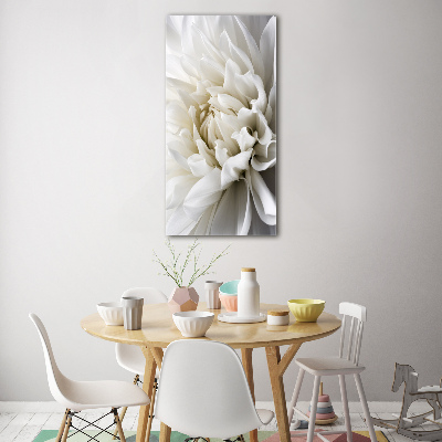 Tableau acrylique Dahlia blanc