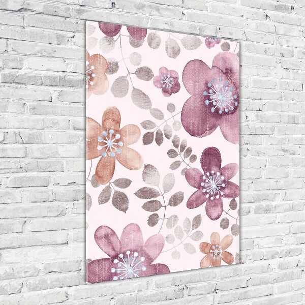 Tableau verre acrylique Motifs floraux