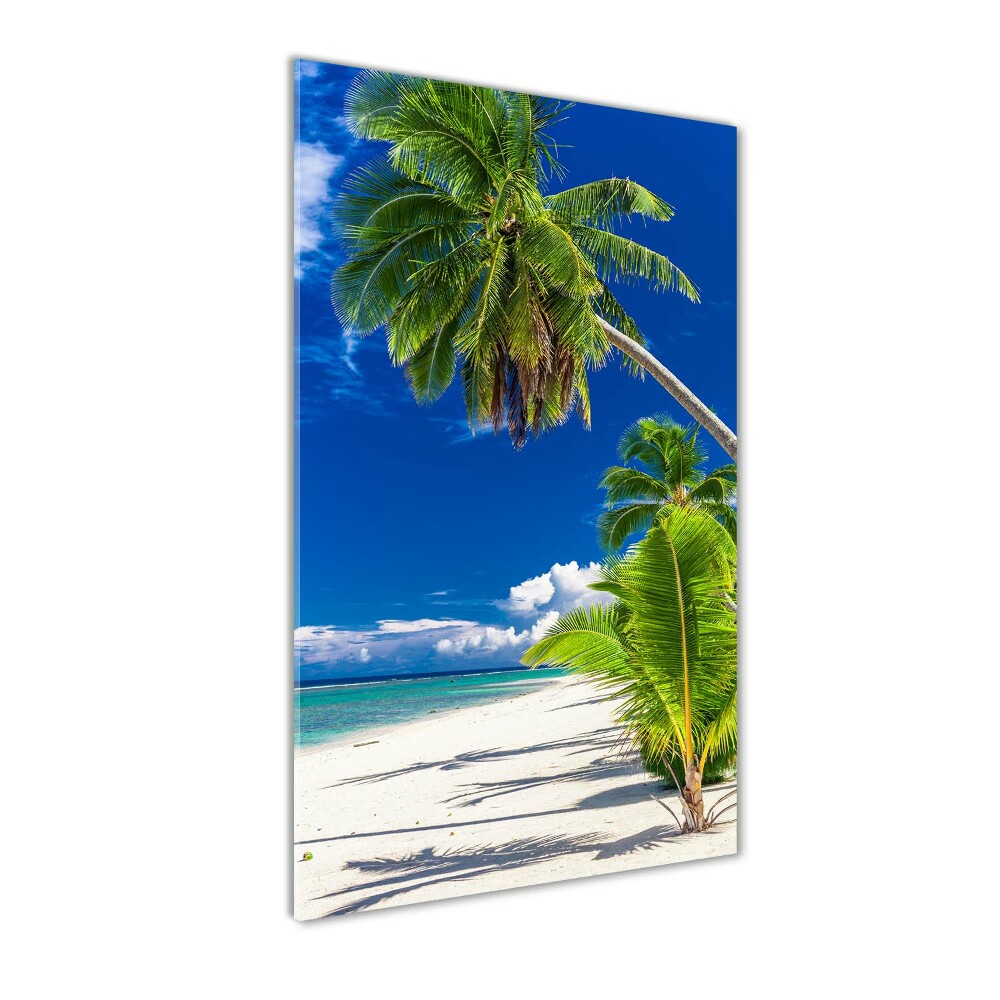 Acrylique tableau Plage exotique palmiers