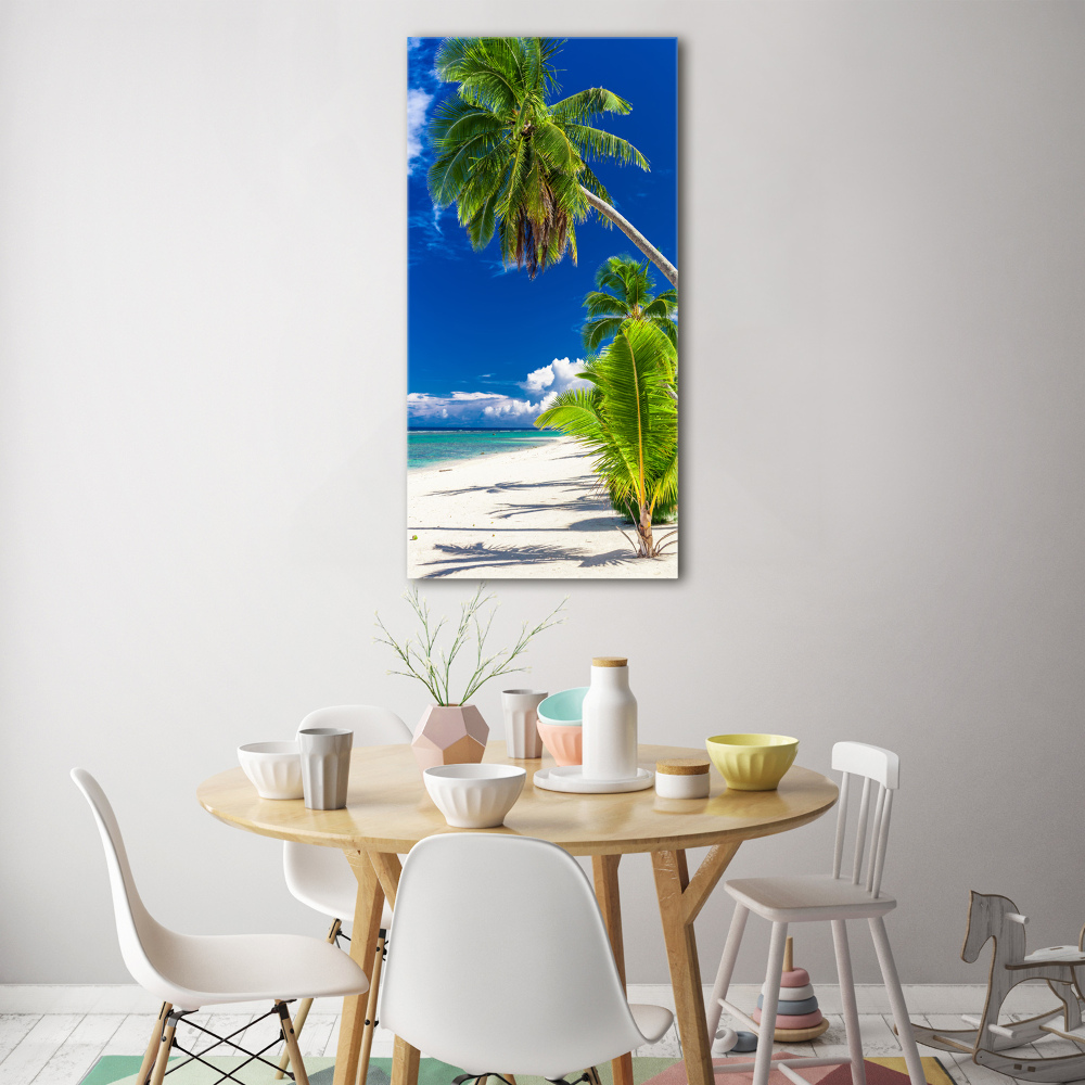 Acrylique tableau Plage exotique palmiers