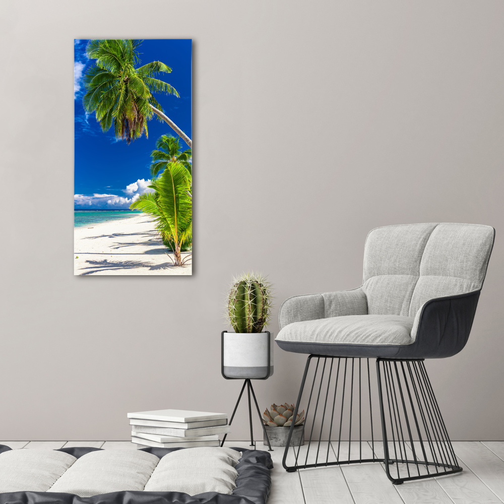 Acrylique tableau Plage exotique palmiers