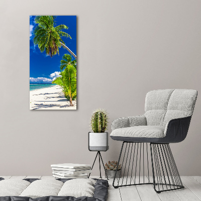 Acrylique tableau Plage exotique palmiers