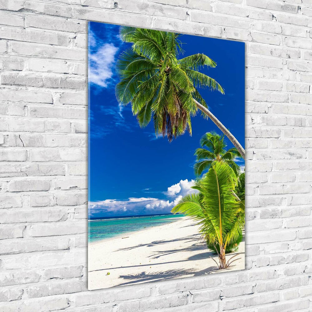 Acrylique tableau Plage exotique palmiers