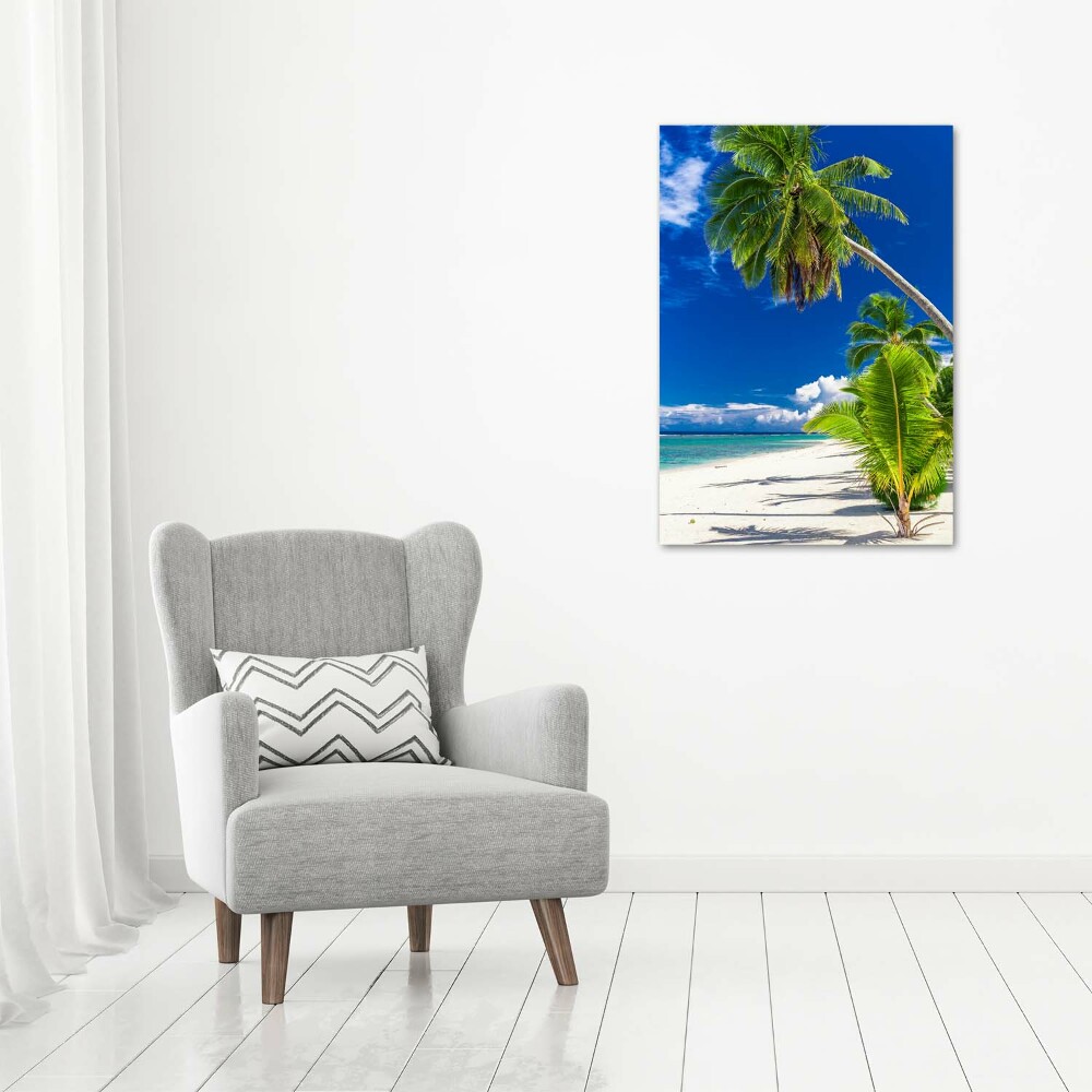 Acrylique tableau Plage exotique palmiers