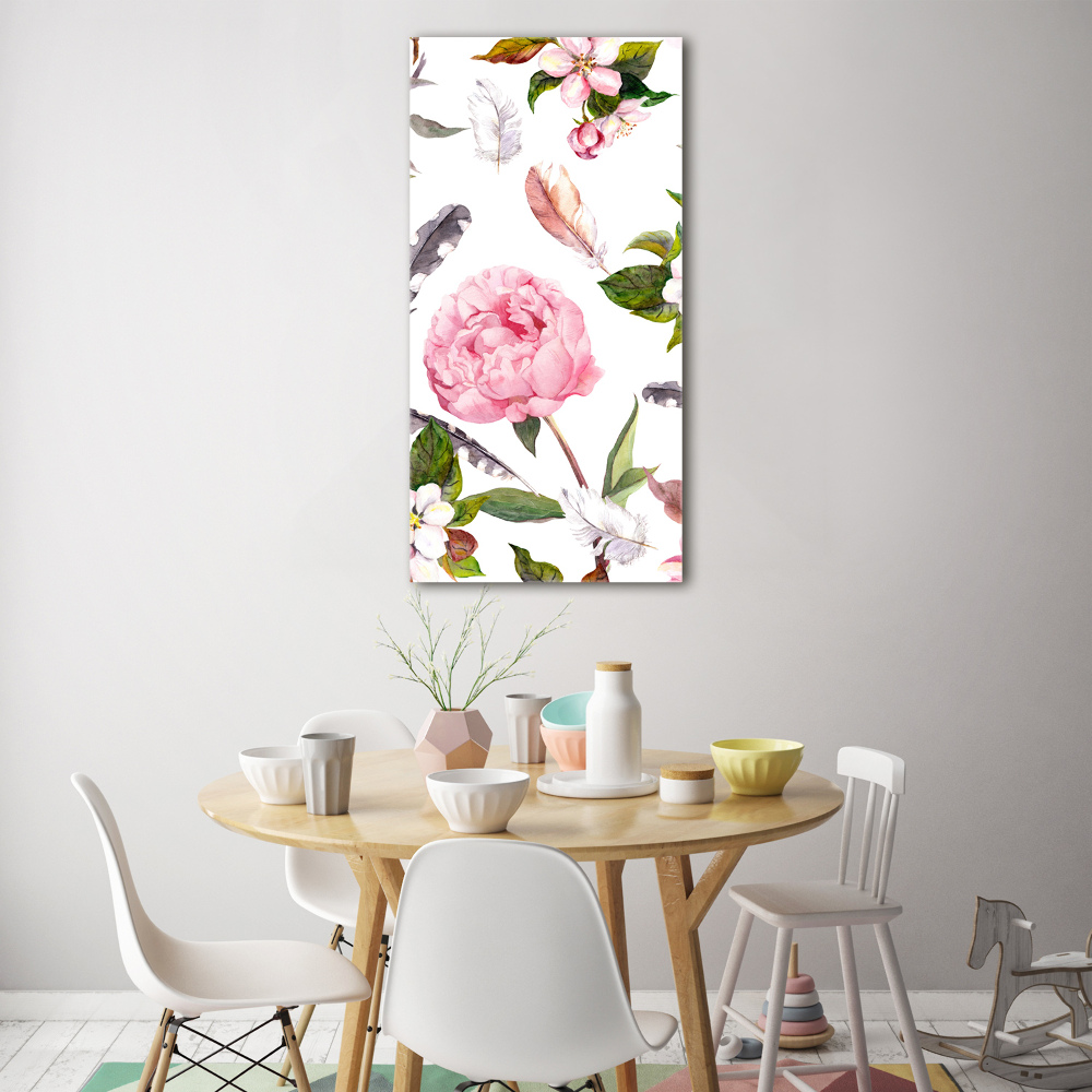 Tableau sur verre acrylique Décoration florale