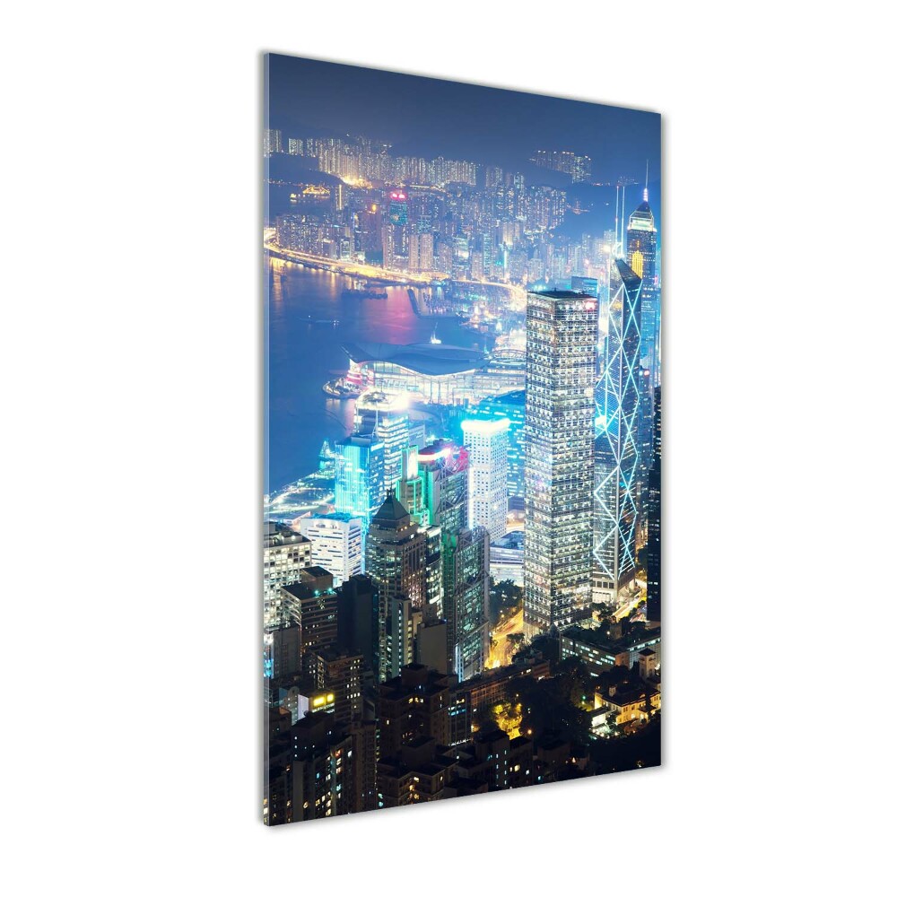 Acrylique tableau Hong Kong de nuit