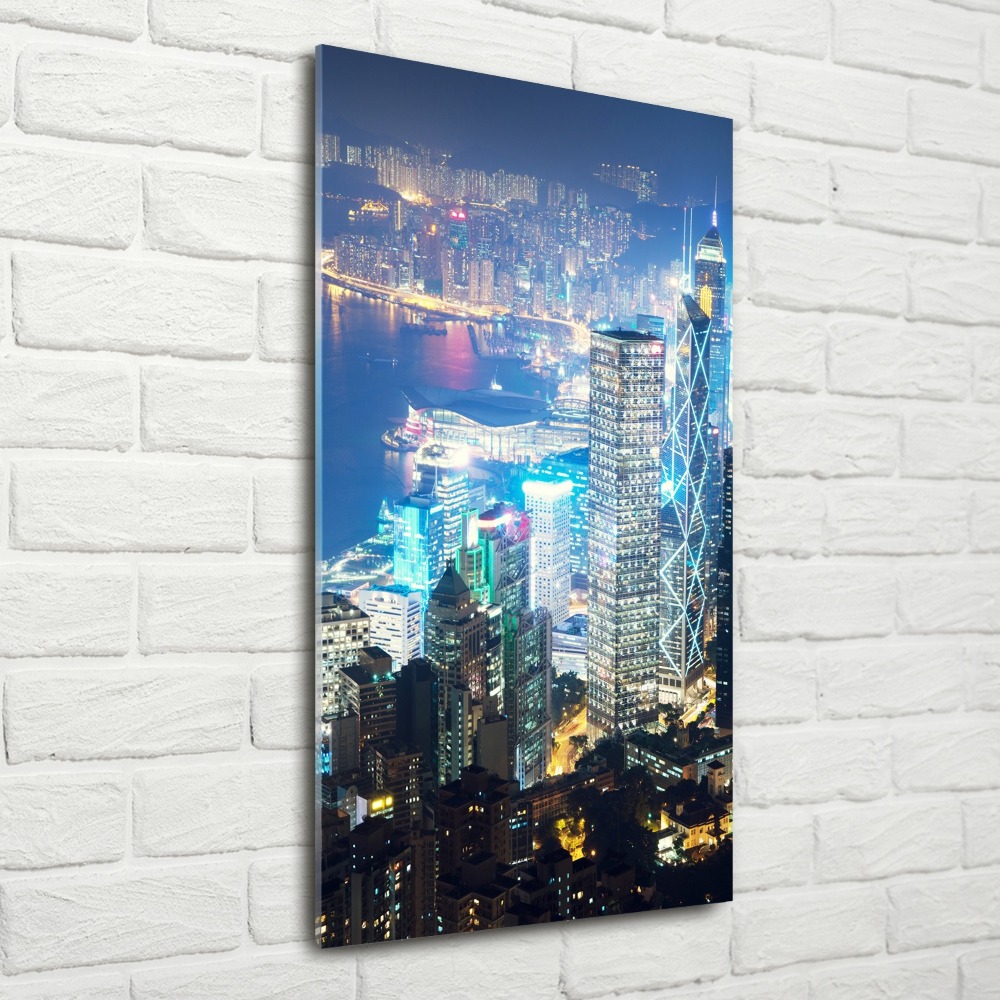 Acrylique tableau Hong Kong de nuit