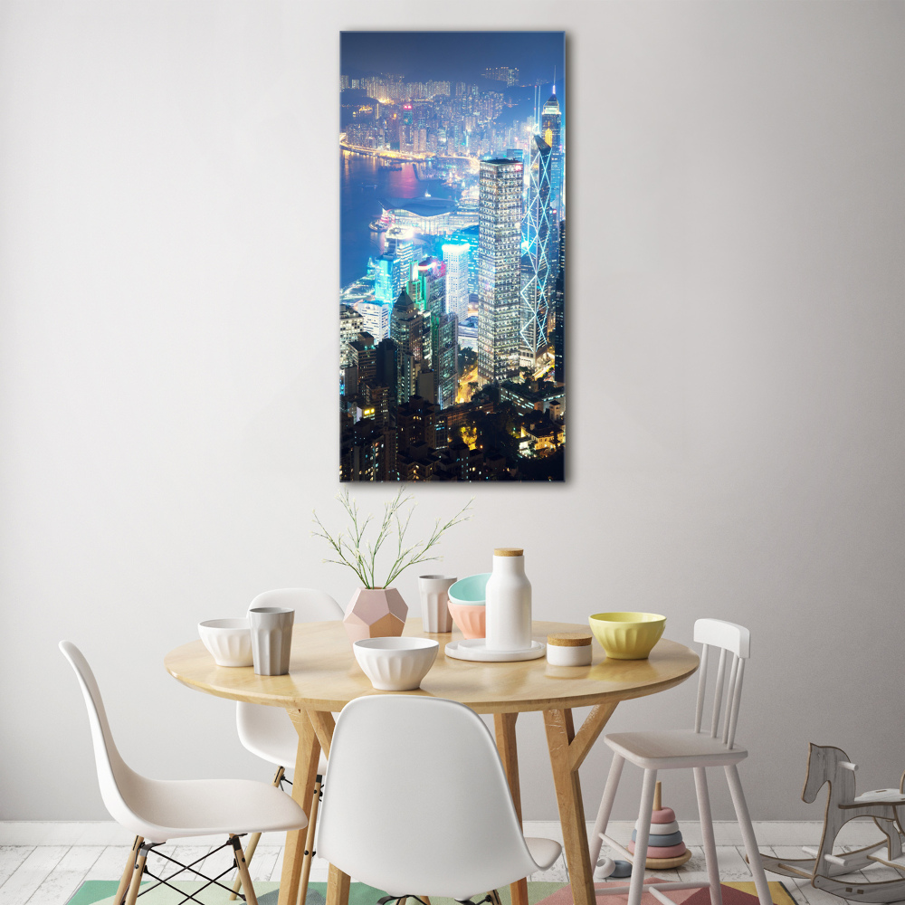 Acrylique tableau Hong Kong de nuit