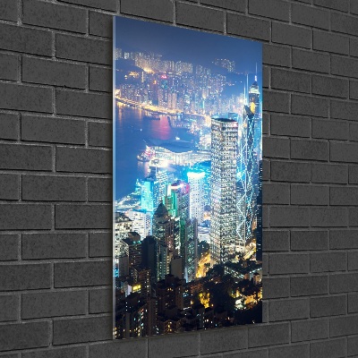 Acrylique tableau Hong Kong de nuit