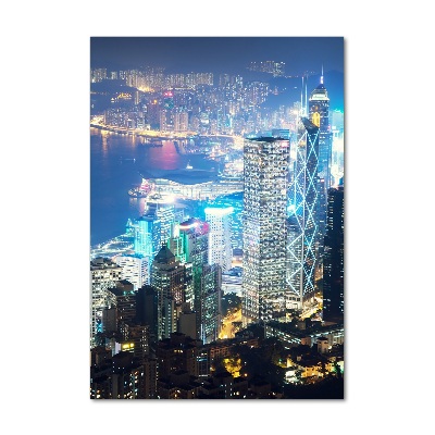 Acrylique tableau Hong Kong de nuit