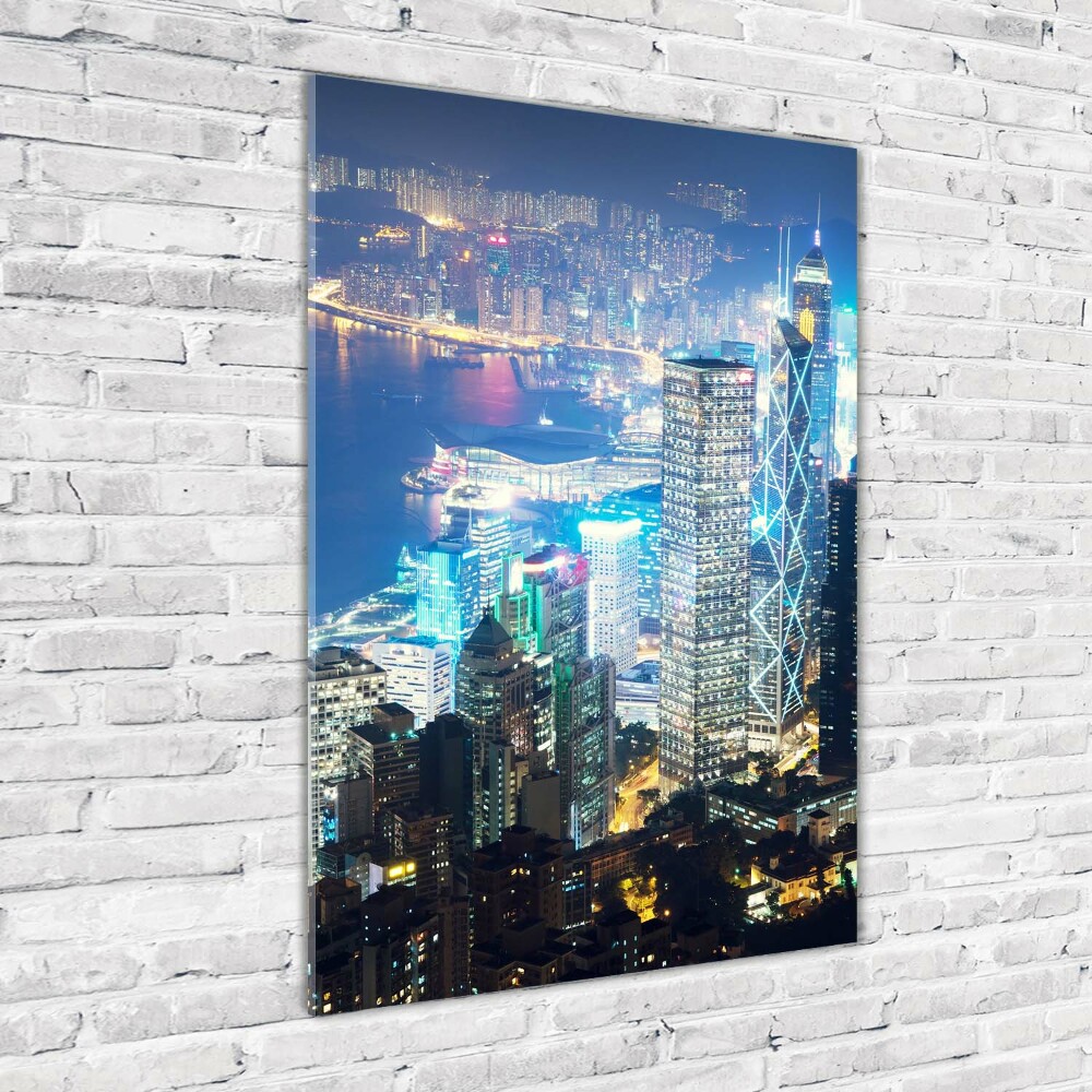 Acrylique tableau Hong Kong de nuit