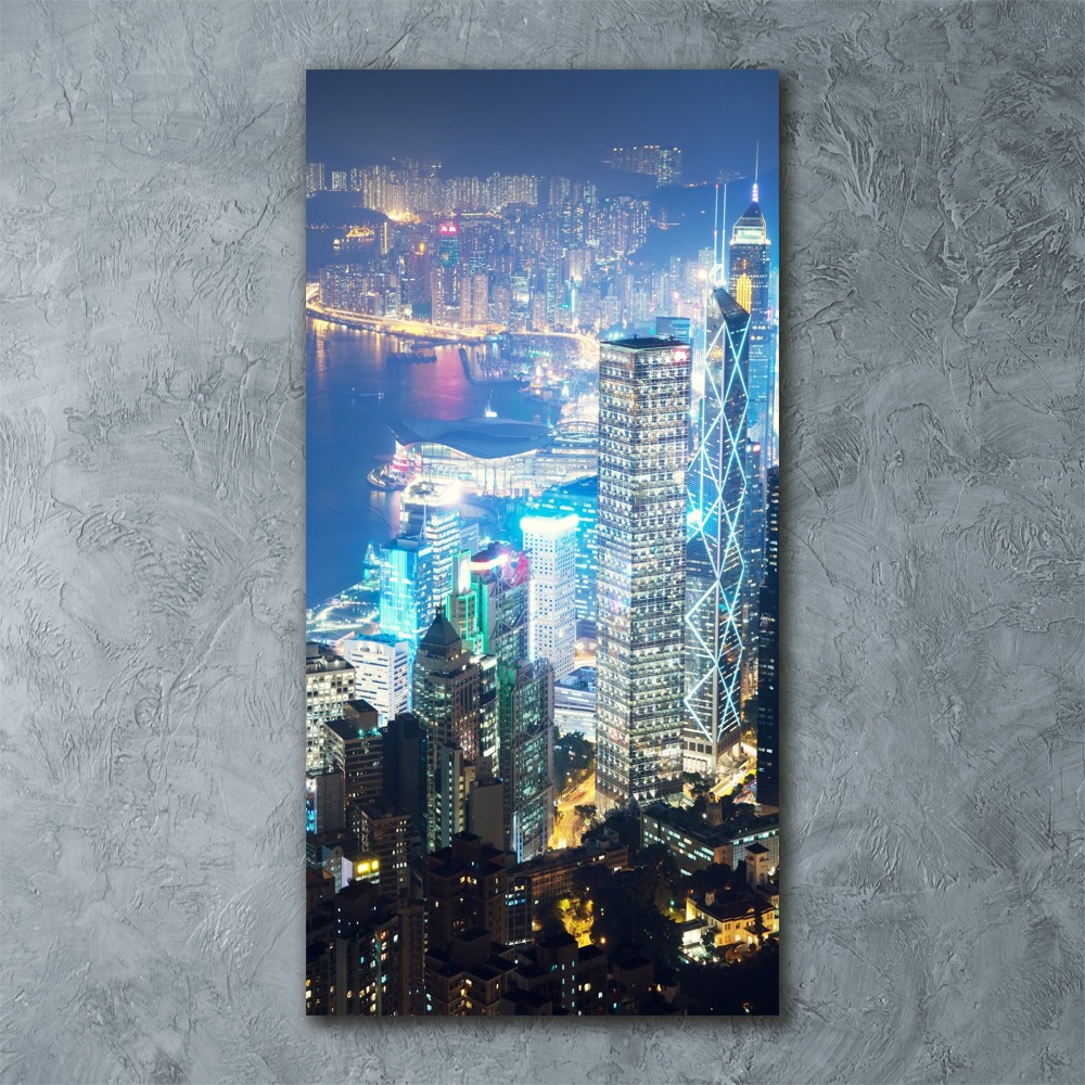 Acrylique tableau Hong Kong de nuit