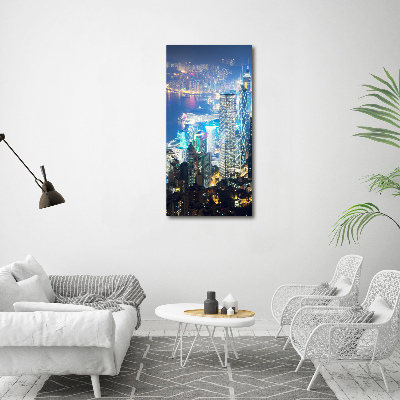 Acrylique tableau Hong Kong de nuit