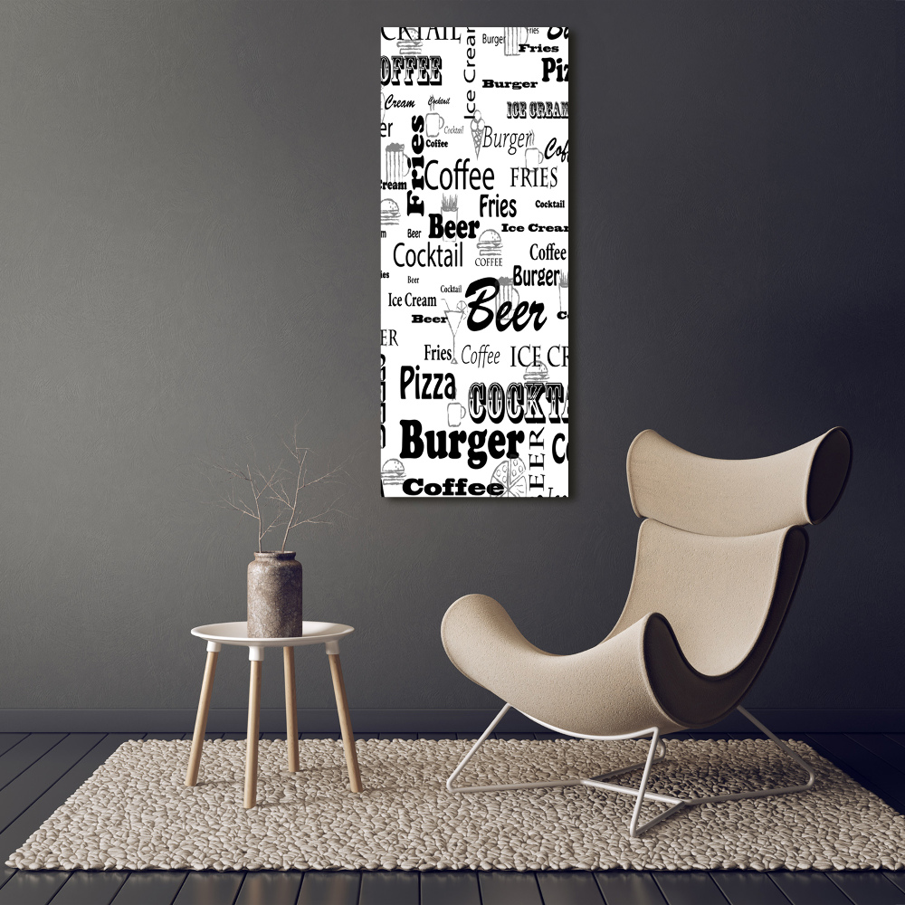 Tableau sur verre acrylique Menu de restaurant