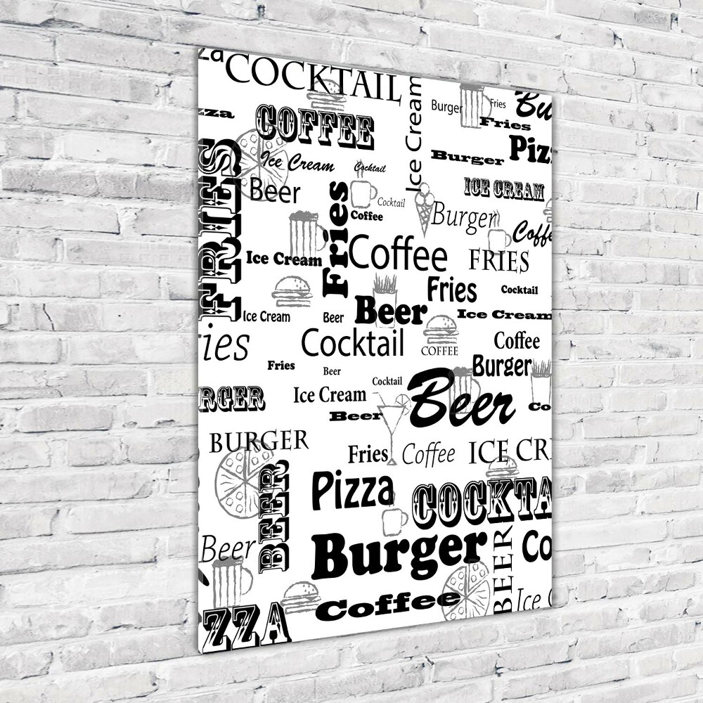 Tableau sur verre acrylique Menu de restaurant