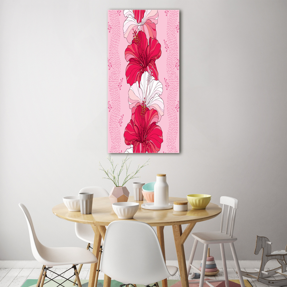 Tableau verre acrylique Hibiscus