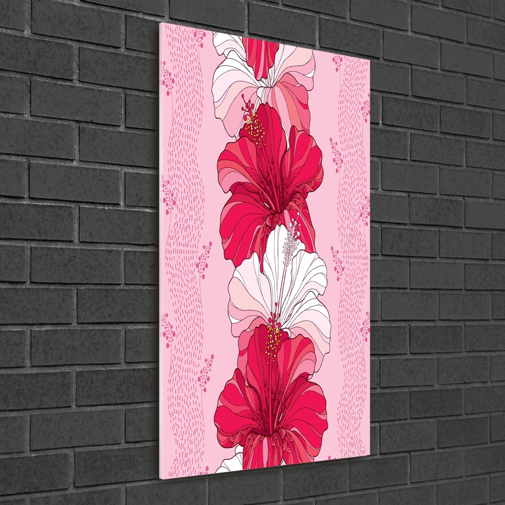 Tableau verre acrylique Hibiscus