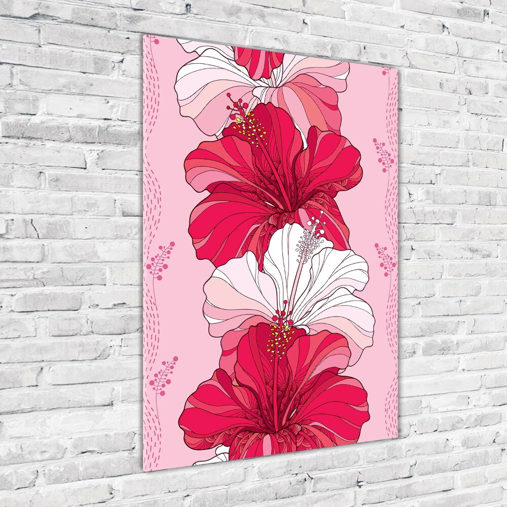 Tableau verre acrylique Hibiscus