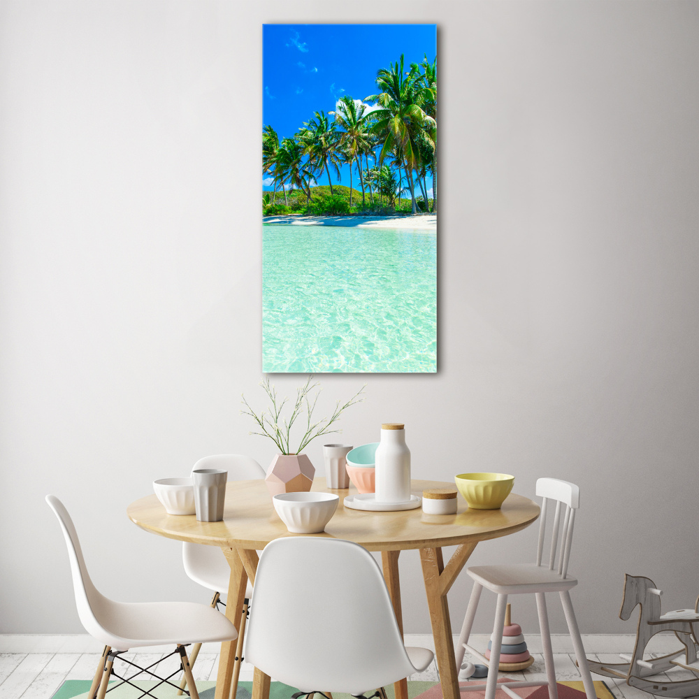 Tableau en acrylique Plage exotique palmiers