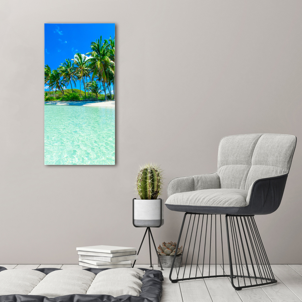 Tableau en acrylique Plage exotique palmiers