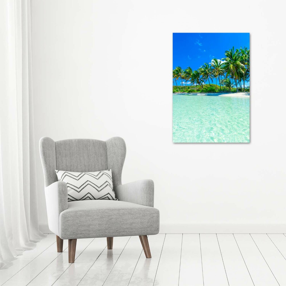 Tableau en acrylique Plage exotique palmiers