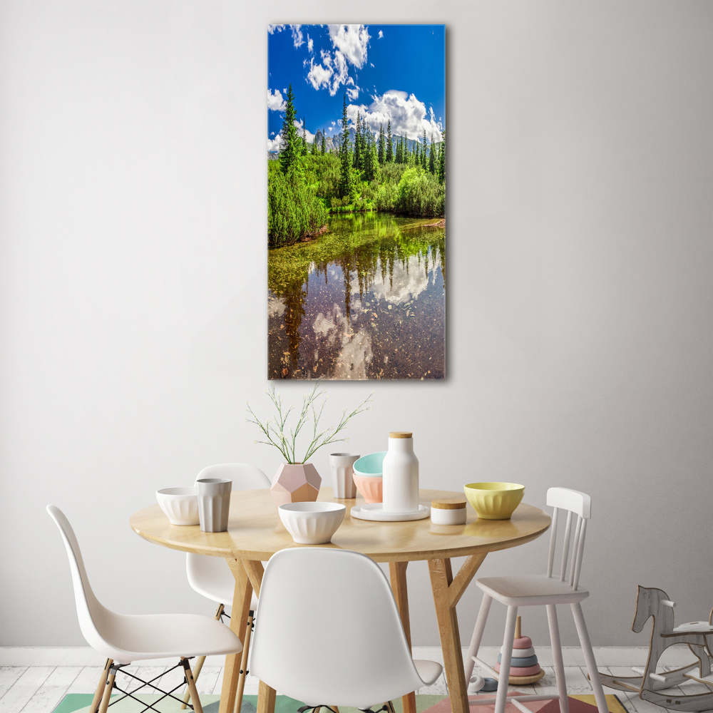 Tableau sur verre acrylique Lac de montagne