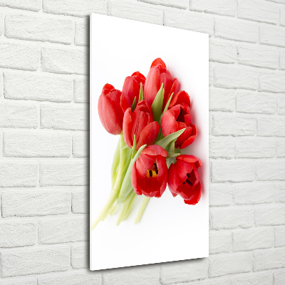 Tableau verre acrylique Tulipes rouges