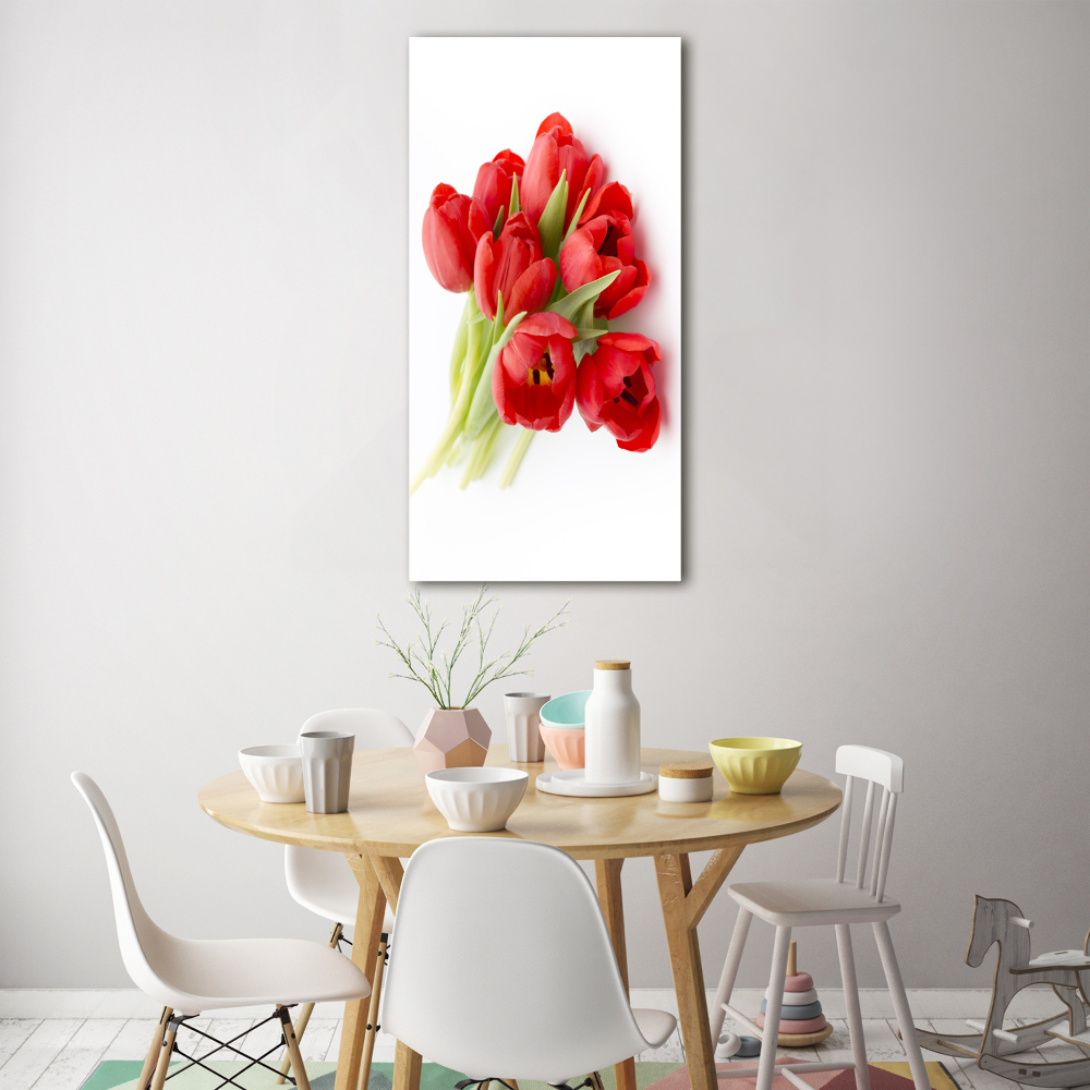 Tableau verre acrylique Tulipes rouges