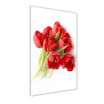 Tableau verre acrylique Tulipes rouges