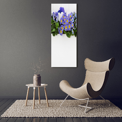 Tableau sur verre acrylique Fleurs violettes