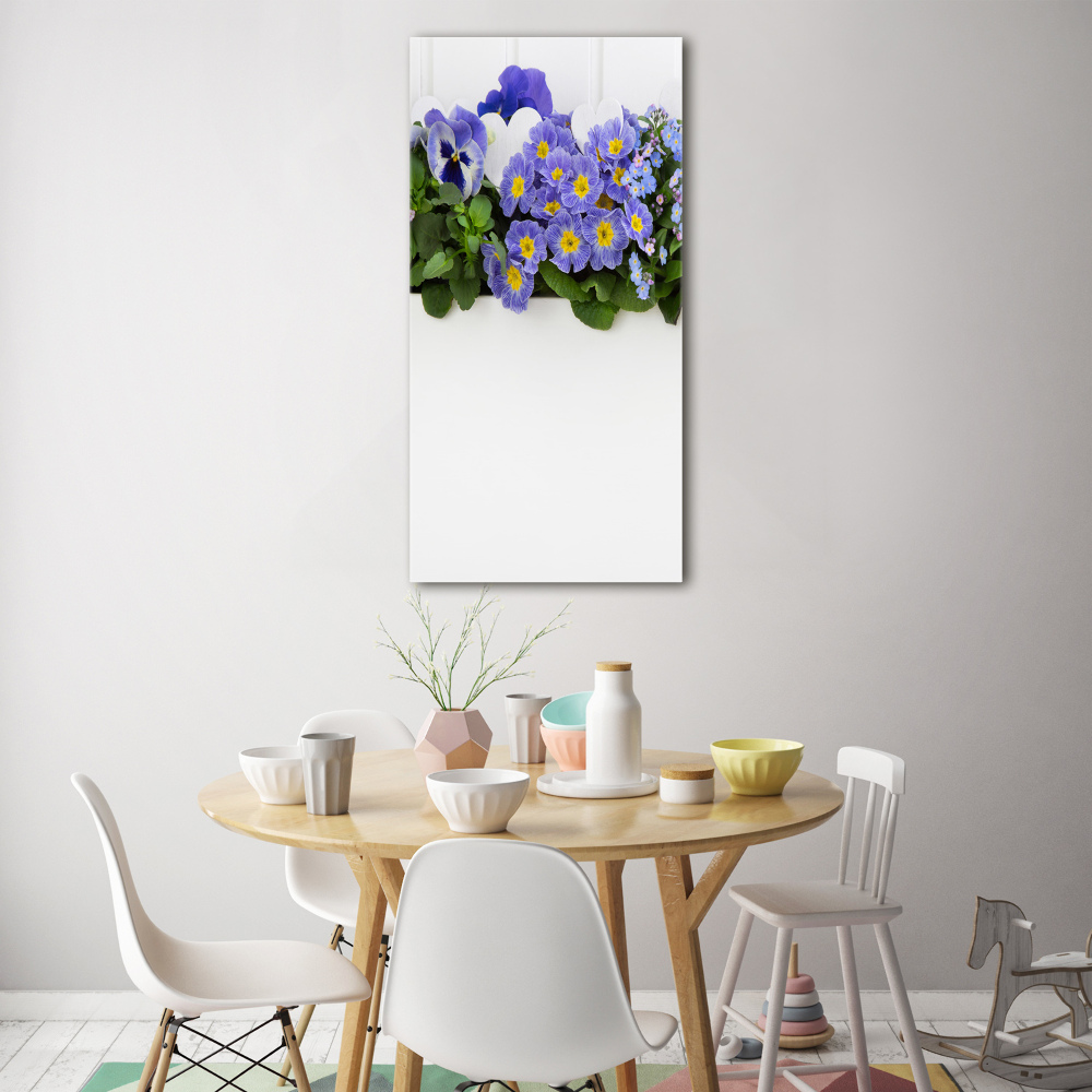 Tableau sur verre acrylique Fleurs violettes