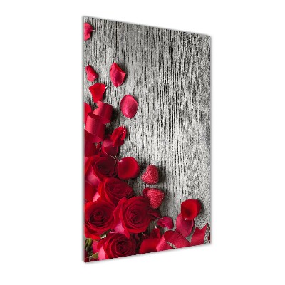 Tableau verre acrylique Roses rouges