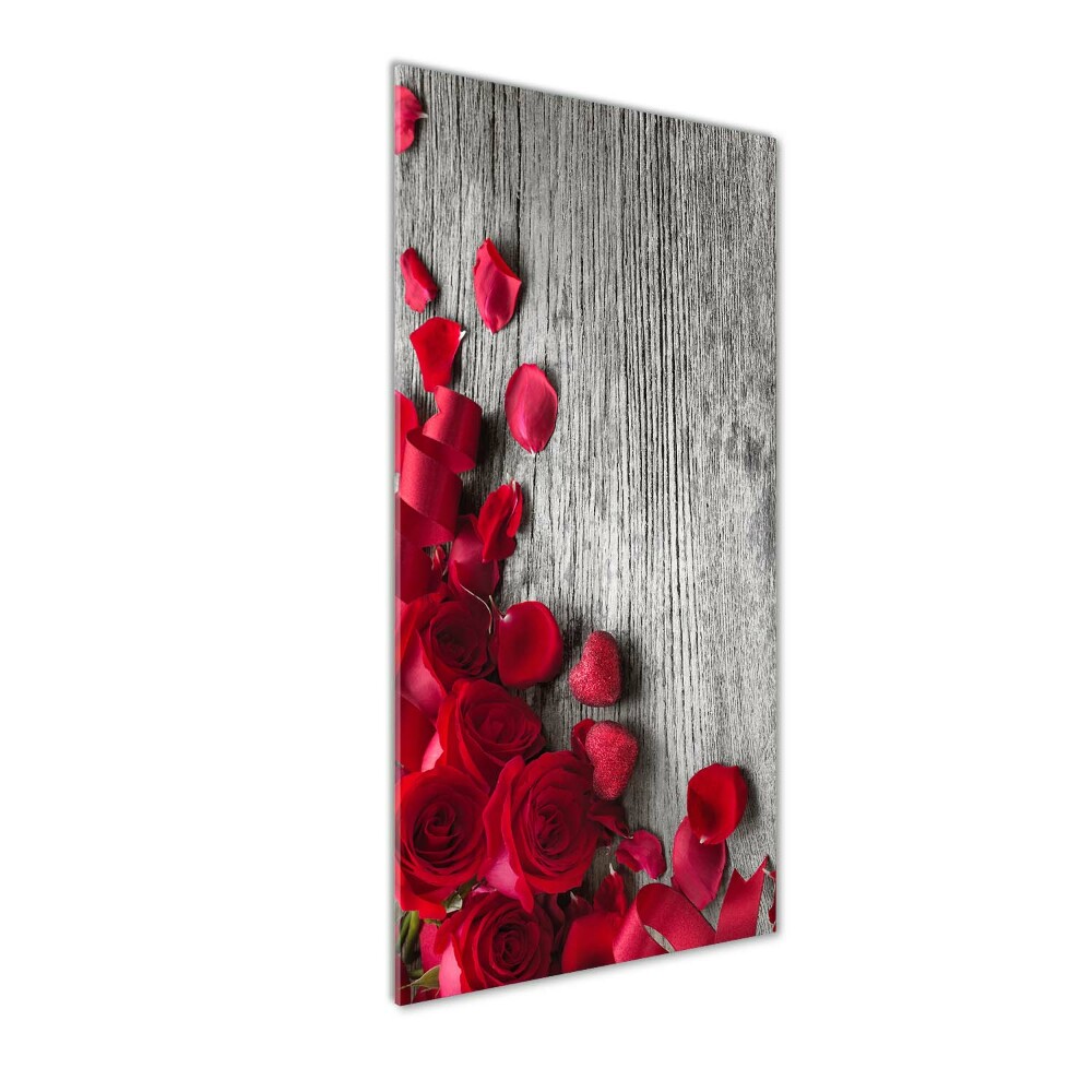 Tableau verre acrylique Roses rouges