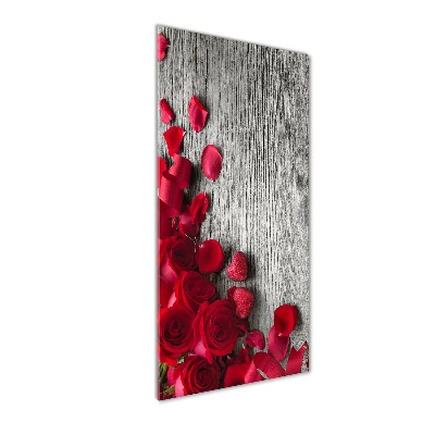 Tableau verre acrylique Roses rouges