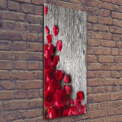 Tableau verre acrylique Roses rouges