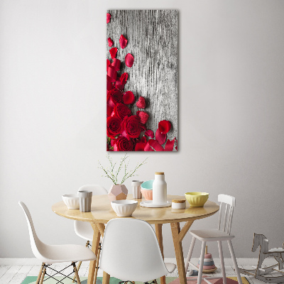 Tableau verre acrylique Roses rouges