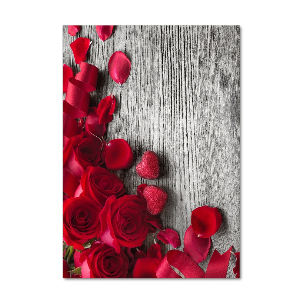 Tableau verre acrylique Roses rouges