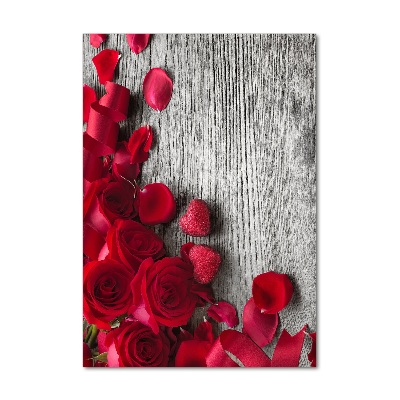 Tableau verre acrylique Roses rouges