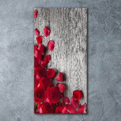 Tableau verre acrylique Roses rouges