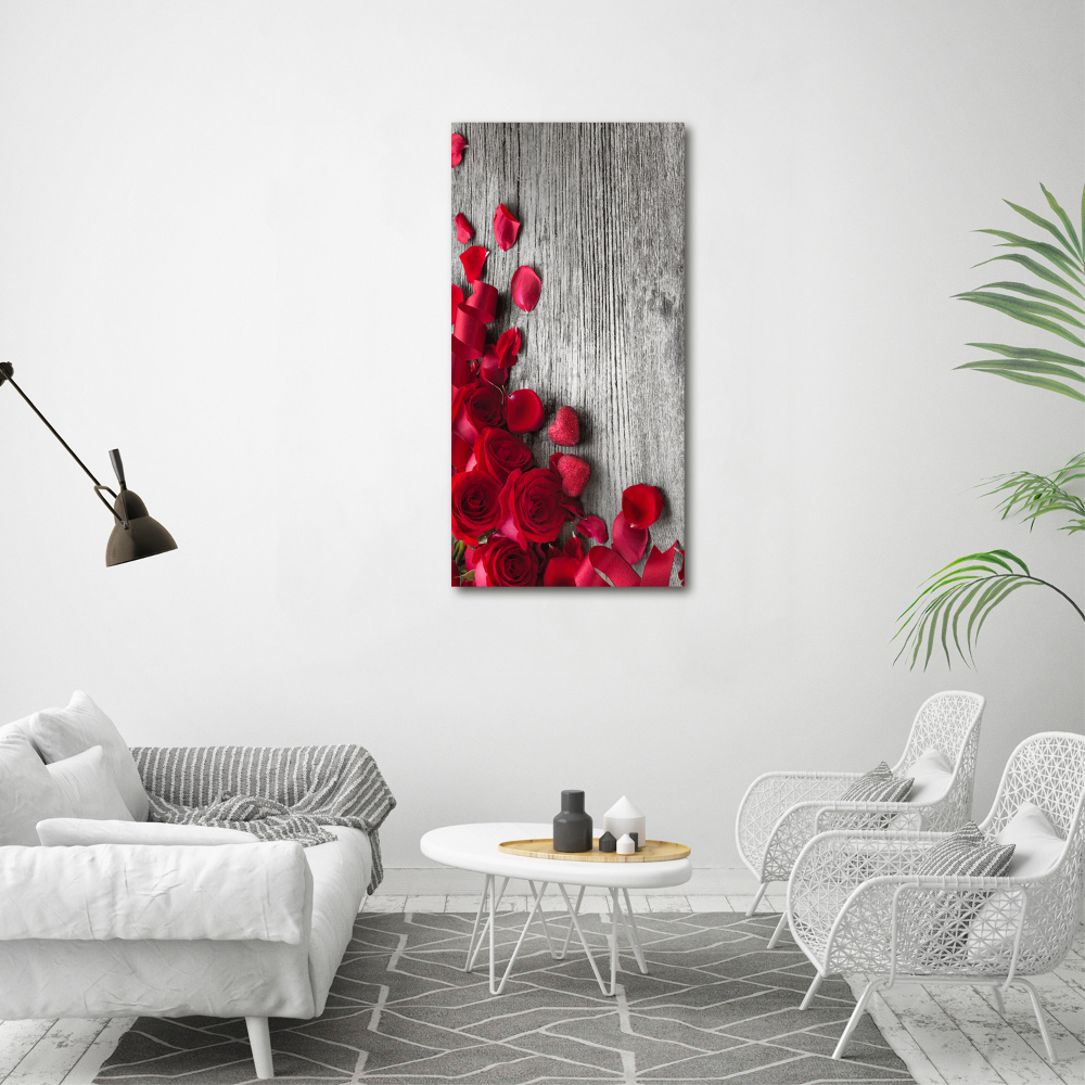 Tableau verre acrylique Roses rouges