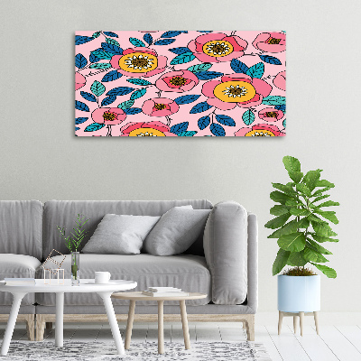 Tableau photo sur toile Fleurs roses