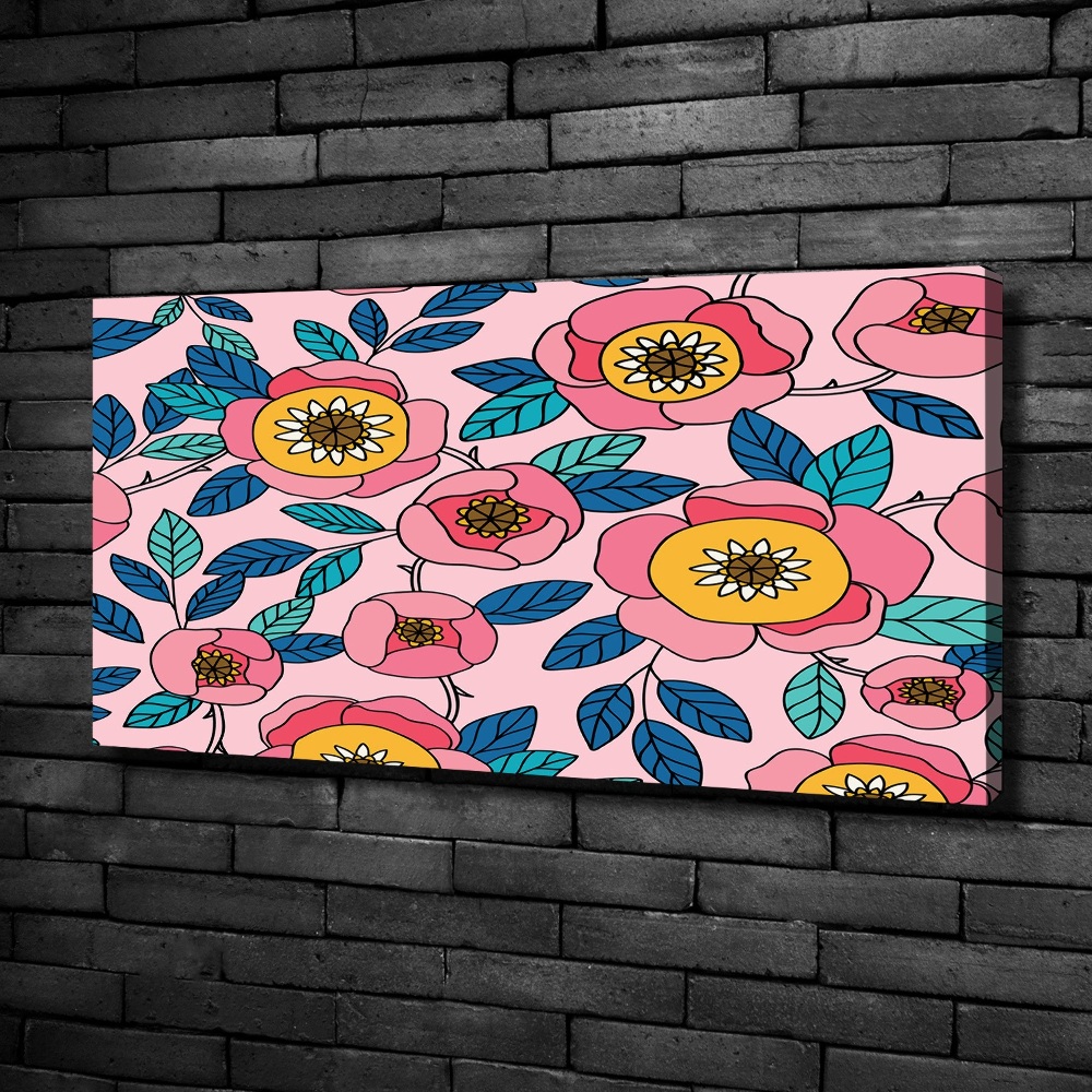 Tableau photo sur toile Fleurs roses