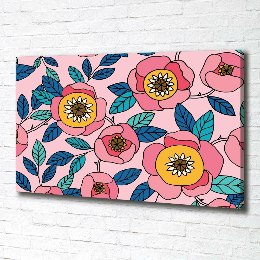 Tableau photo sur toile Fleurs roses